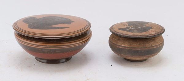 DUE PISSIDI IN TERRACOTTA, XX SECOLO