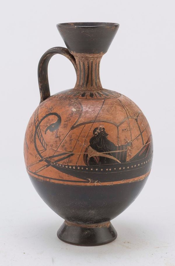 LEKYTHOS GLOBULARE A VERNICE NERA, XIX SECOLO