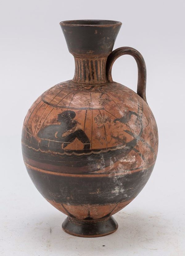 LEKYTHOS GLOBULARE A VERNICE NERA, XIX SECOLO
