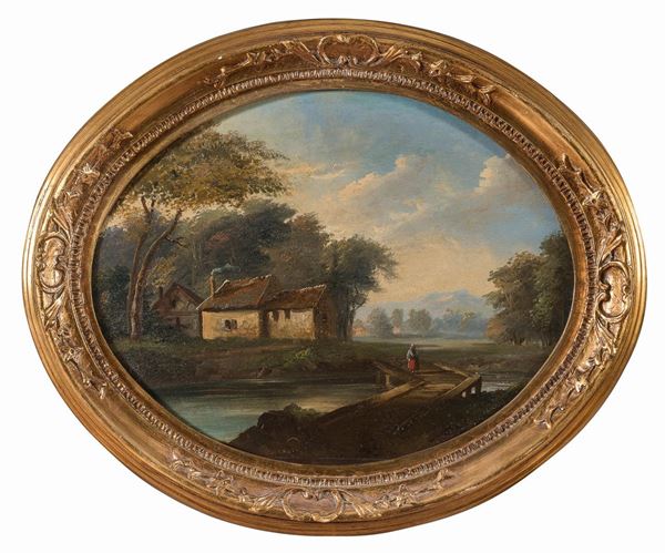 DIPINTO PAESAGGIO F.TO LEYRAM