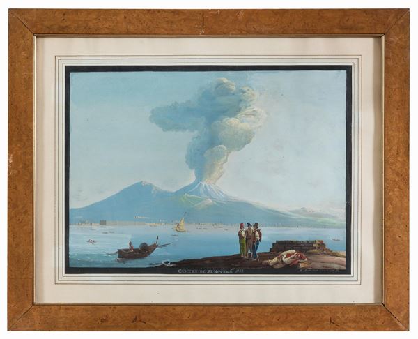 GOUACHE CENERE DE&#39; 29 NOVEMBRE 1833 F.TA M. MAUTON