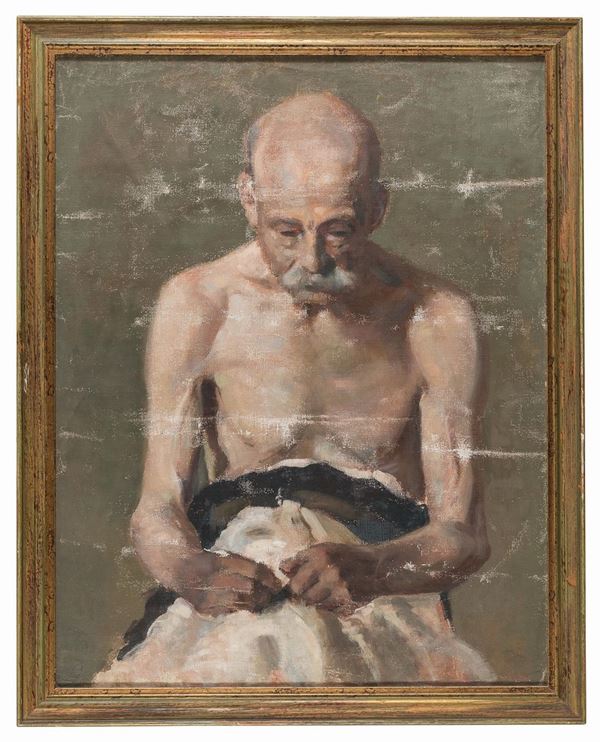 TEMPERA UOMO SEDUTO