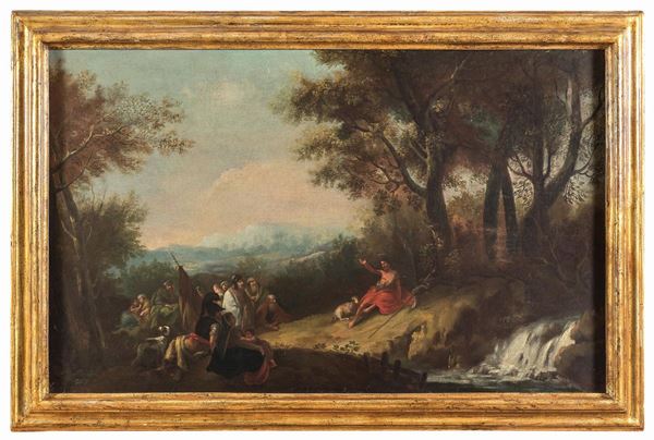 PAESAGGIO COL BATTISTA DI PITTORE VENETO