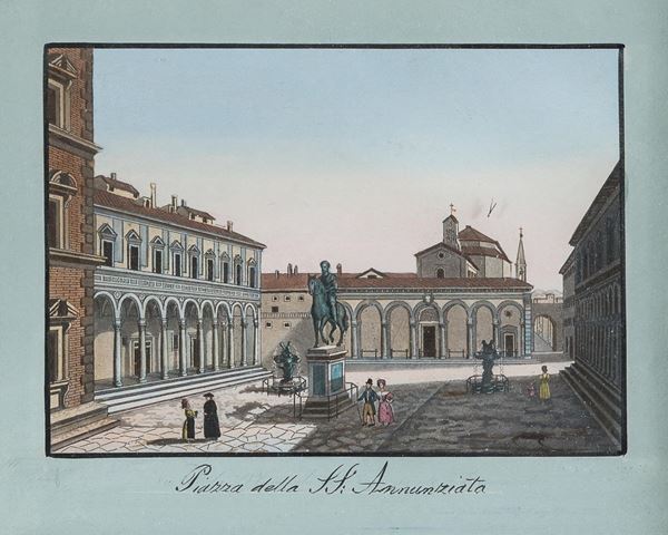 COPPIA DI STAMPE VEDUTE DI FIRENZE