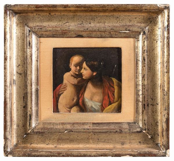 DIPINTO MADRE CON BAMBINO