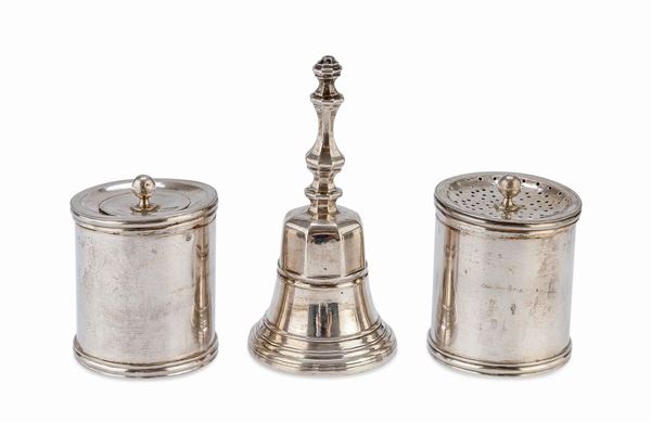SET DA SCRITTOIO IN ARGENTO, STATO PONTIFICIO 1815/1820
