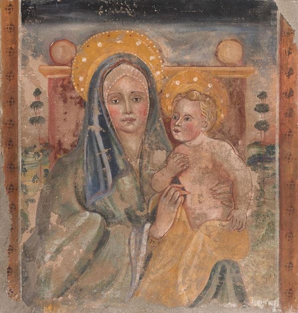 STRAPPO DI AFFRESCO DI MANIERA QUATTROCENTESCA