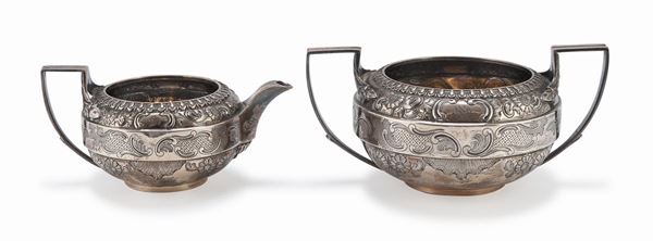 LATTIERA E ZUCCHERIERA IN ARGENTO, LONDRA 1807