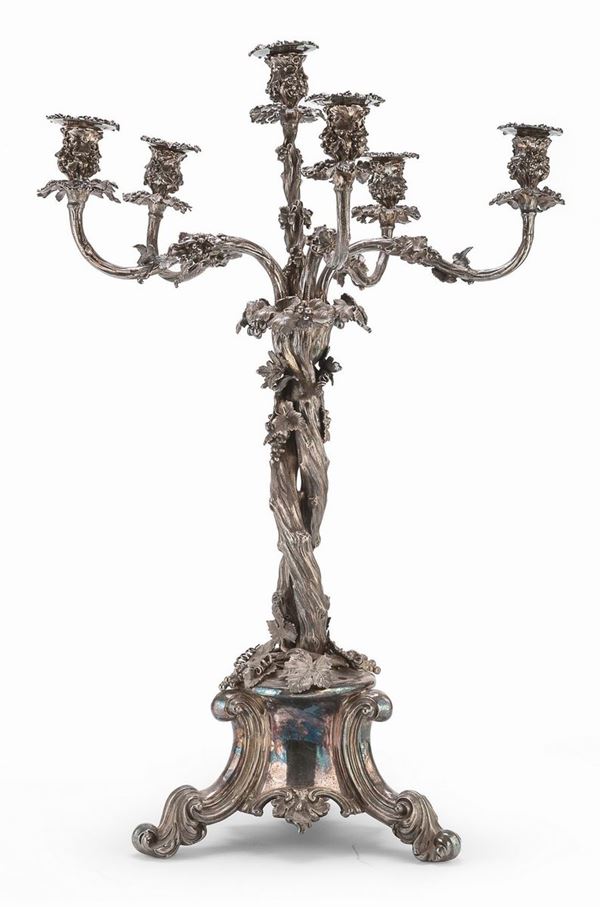 CANDELABRO IN SILVERPLATED, PROBABILMENTE AUSTRIA