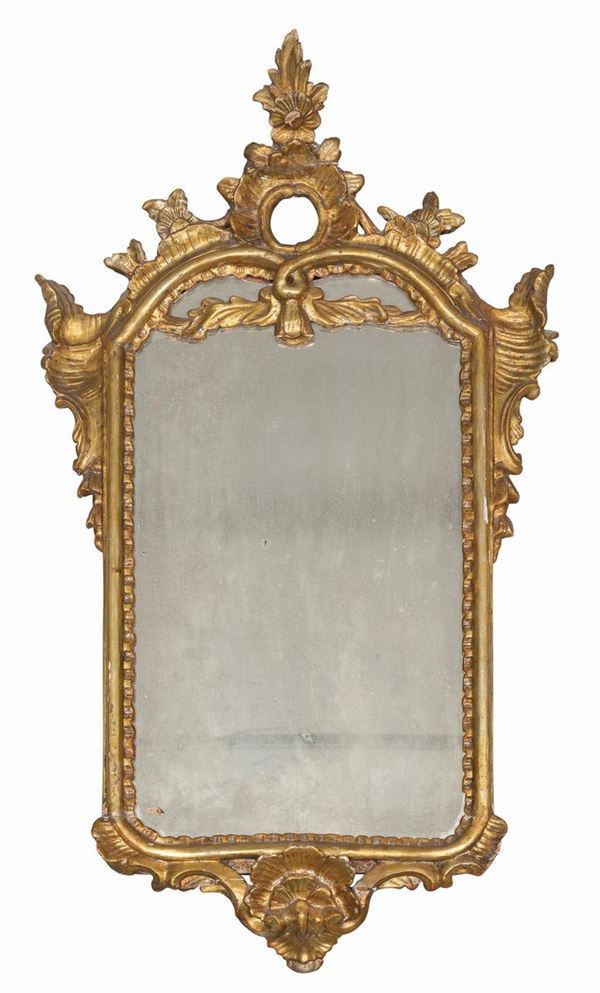 SPECCHIERA IN LEGNO DORATO, PROBABILMENTE NAPOLI