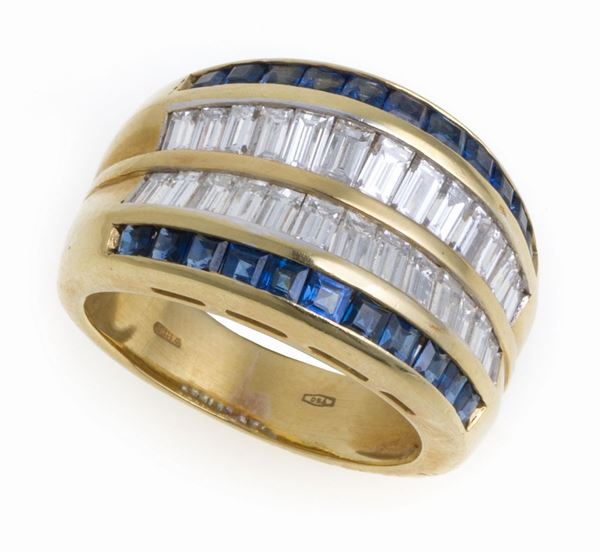 ANELLO CON ZAFFIRI E BRILLANTI
