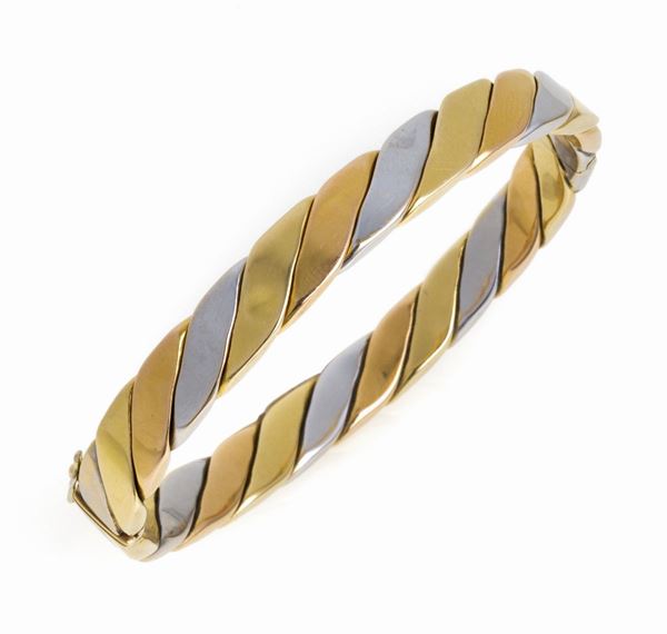 BRACCIALE RIGIDO IN ORO GIALLO E ORO BIANCO
