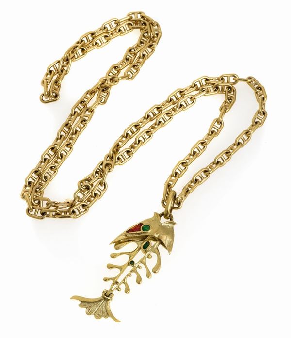 COLLANA IN ORO CON PIETRE DURE