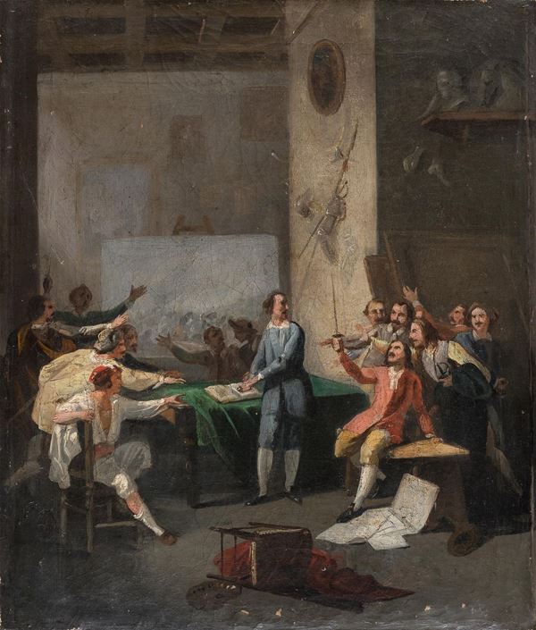 DIPINTO IL GIURAMENTO DI PITTORE FRANCESE
