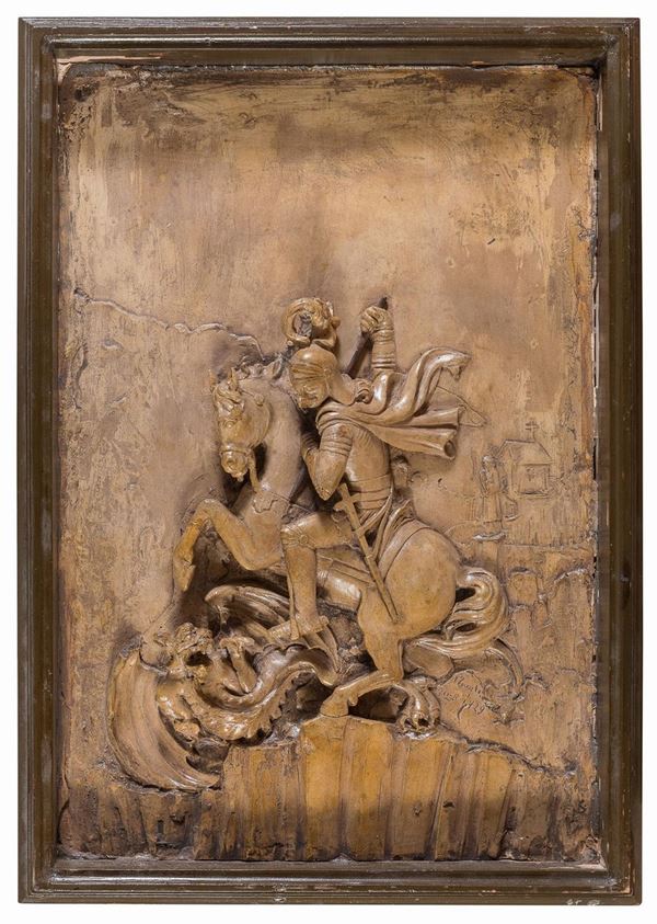 ALTORILIEVO IN TERRACOTTA SAN GIORGIO