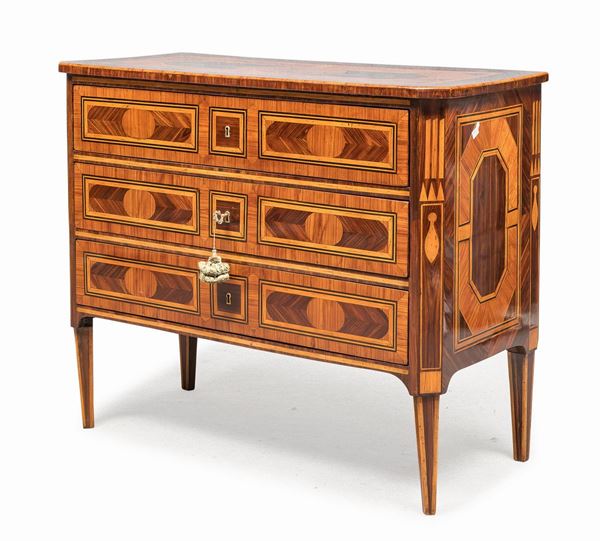 COMMODE INTARSIATA, PROBABILMENTE LOMBARDIA