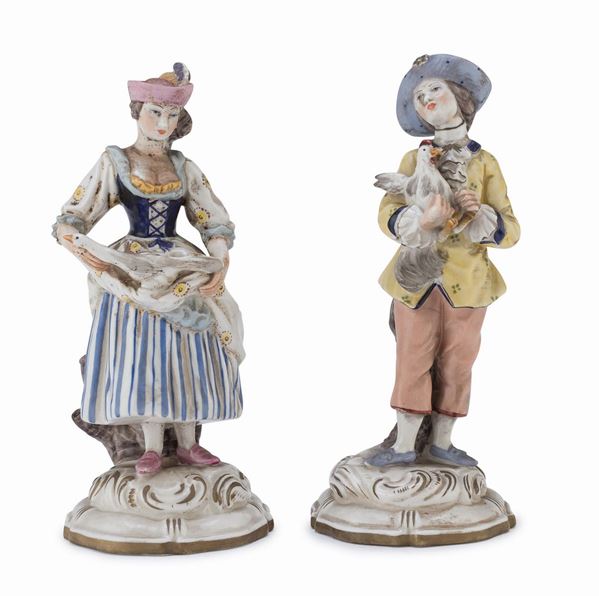 COPPIA DI FIGURE IN CERAMICA, GINORI