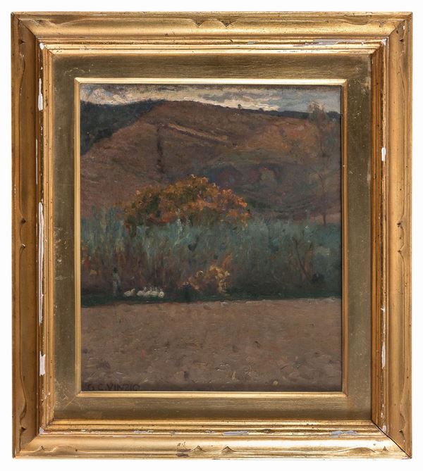 DIPINTO SERA D&#39;AUTUNNO DI GIULIO CESARE VINZIO