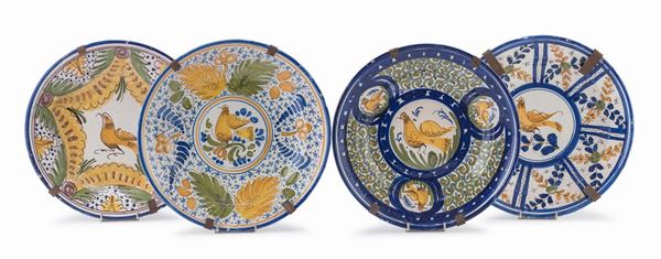 QUATTRO PIATTI IN MAIOLICA, MAROCCO