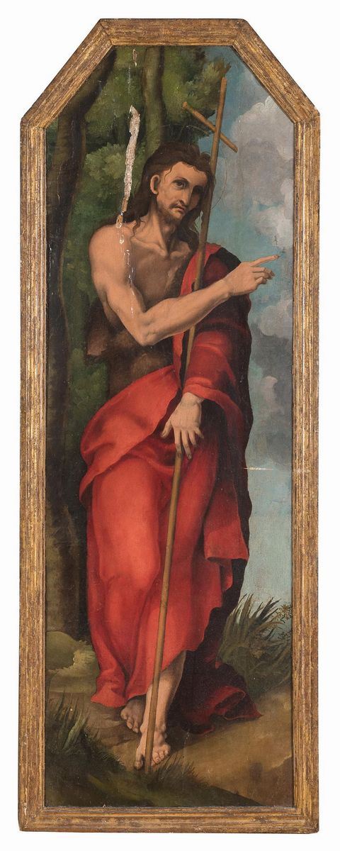 TAVOLA SAN GIOVANNI BATTISTA DI PITTORE FERRARESE XVI SECOLO