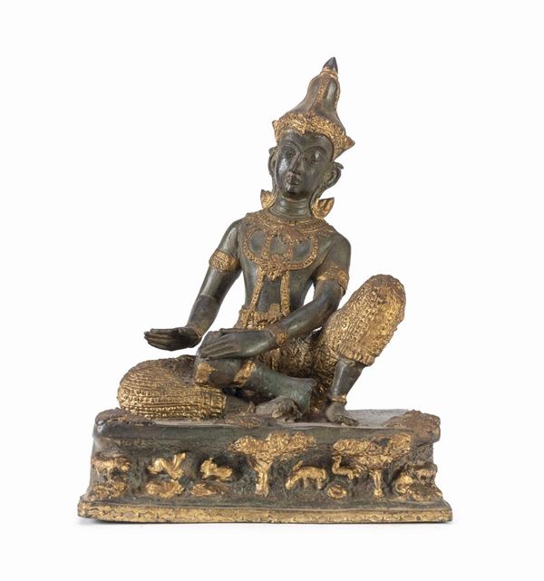 SCULTURA DI MUSICO IN BRONZO, TAILANDIA