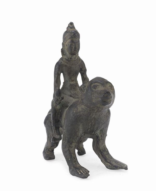 DIVINIT&#193; CON SCIMMIA IN BRONZO, CINA