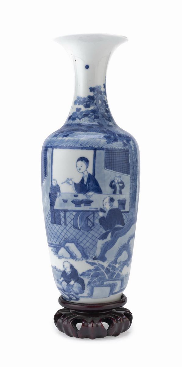 VASO IN PORCELLANA BIANCO E BLU, CINA