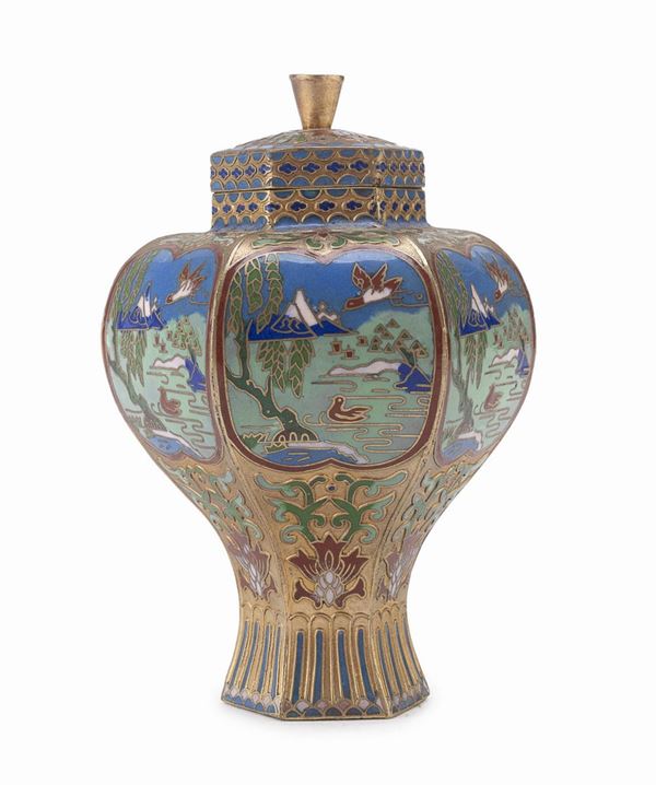 VASO A SMALTI CLOISONNE, CINA