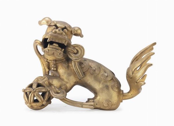SCULTURA DI SHSHI IN BRONZO, CINA