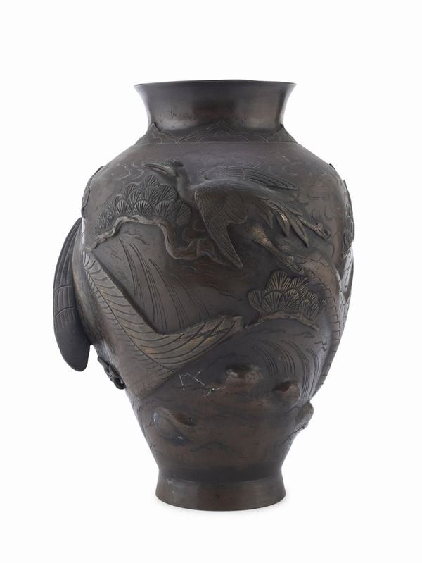 VASO IN BRONZO, GIAPPONE FINE XIX, INIZIO XX SECOLO