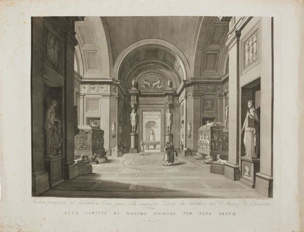 ACQUAFORTE VESTIBOLO DELLA PORTA DEL MUSEO CLEMENTINO