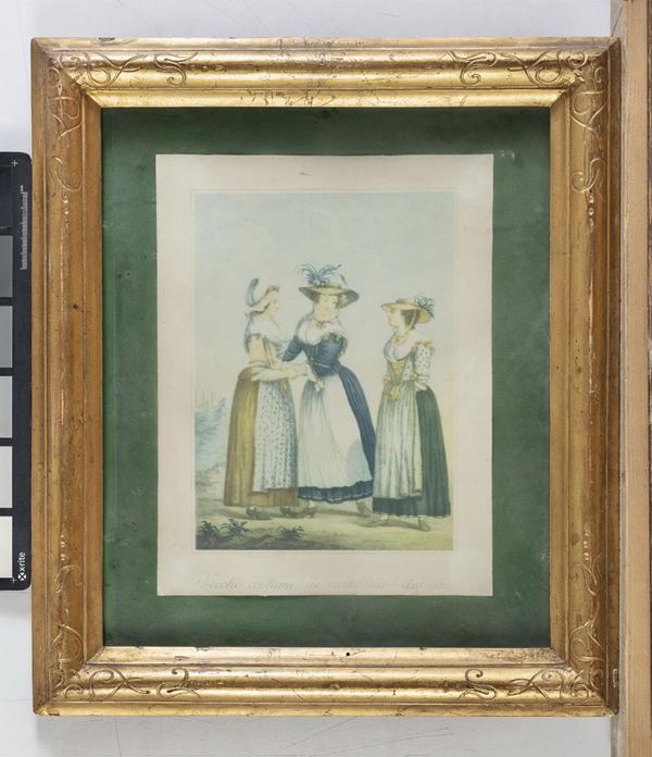 QUATTRO STAMPE COSTUMI ITALIANI
