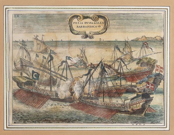 INCISIONE BATTAGLIA NAVALE