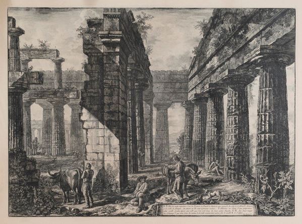 QUATTRO INCISIONI PAESTUM DA PIRANESI