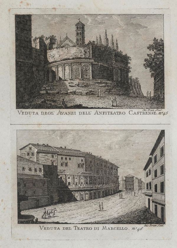 DUE INCISIONI VEDUTE ROMA