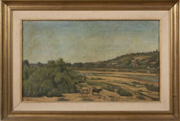 DIPINTO PAESAGGIO F.TO LOUIS LEONARD TIXIER