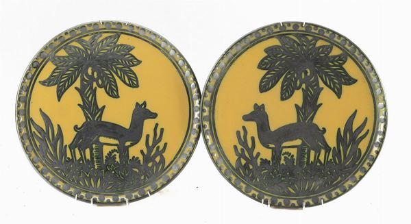 COPPIA DI PIATTI IN CERAMICA, ASCOLI