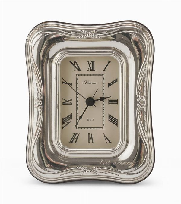 OROLOGIO DA TAVOLO IN ARGENTO, FIRENZE