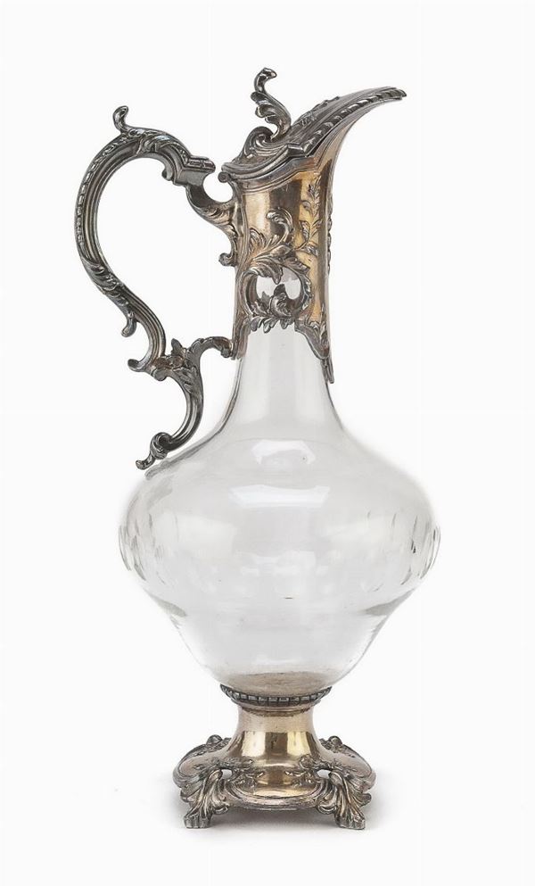 CARAFFA IN VETRO E SILVERPLATED, ITALIA