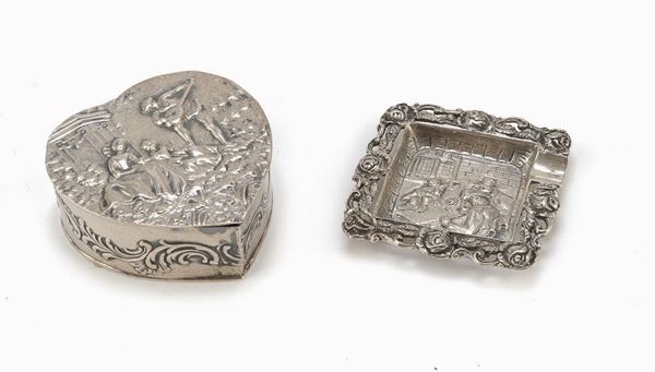 SCATOLINA E POSACENERE IN ARGENTO, GERMANIA