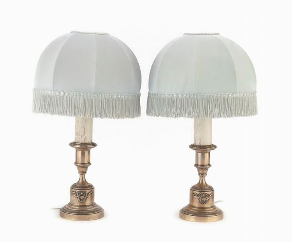COPPIA DI LAMPADE IN ARGENTO, ITALIA