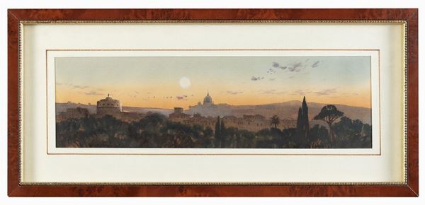 DUE ACQUERELLI VEDUTE DI ROMA