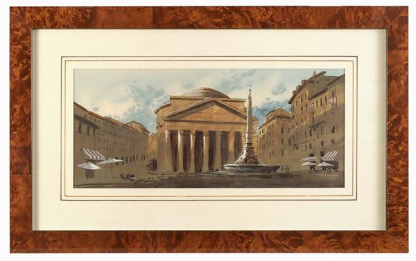 ACQUERELLO PIAZZA DEL PANTHEON