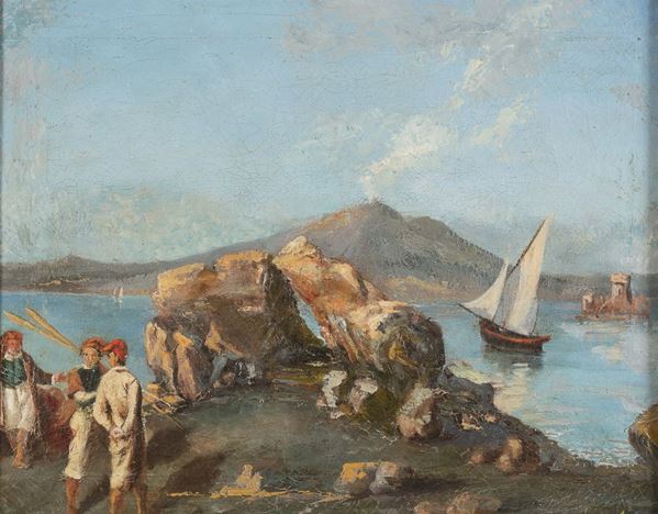 DIPINTO PESCATORI A CASTELLAMARE