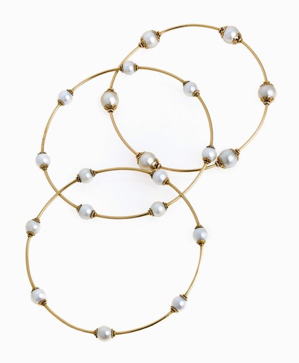TRE BRACCIALI CON PERLE