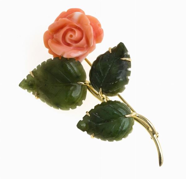 SPILLA CON CORALLO ROSA