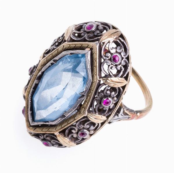 ANELLO CON QUARZO E RUBINI