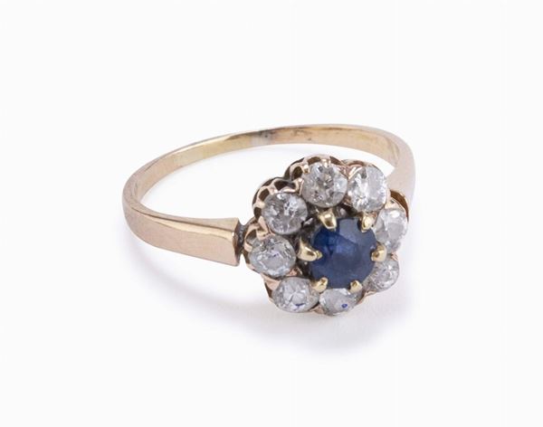 ANELLO CON ZAFFIRO E BRILLANTI