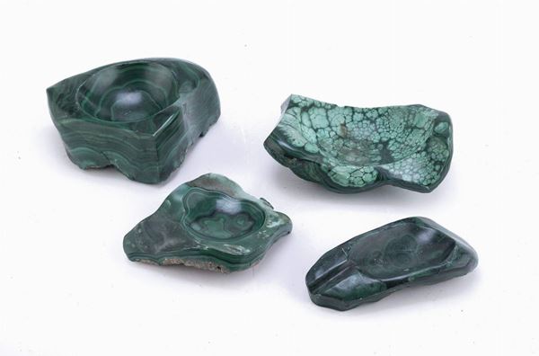 QUATTRO POSACENERI IN MALACHITE