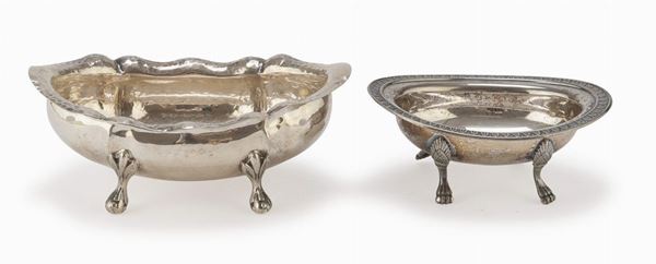 DUE VASCHETTE IN ARGENTO E SILVERPLATED, ITALIA